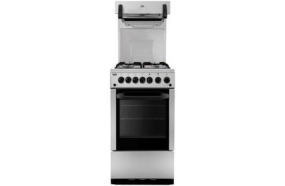 Beko BA52NES Twin Cavity Gas Cooker - Silver